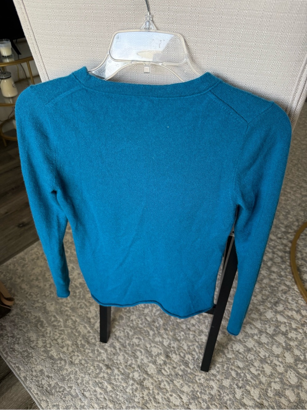 J.Crew 100% Cashmere Crewneck Sweater Blue Teal for Spring, S - Picture 6 of 6